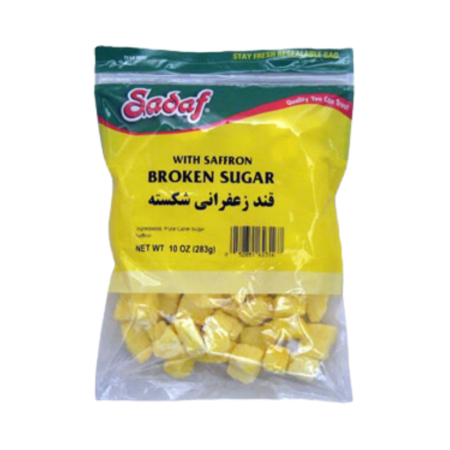 Sadaf Broken Sugar with saffron 10Oz